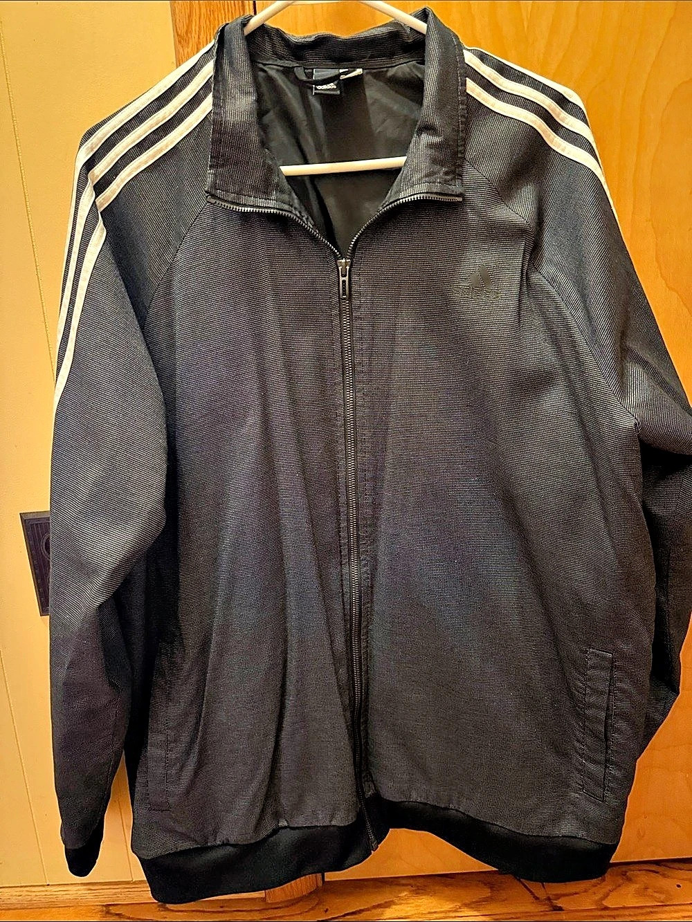 adidas Essentials 3-Stripes Woven Track Top Men's Black & White Jacket XL